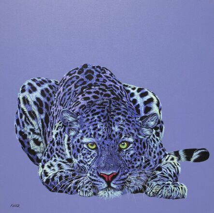Helmut Koller, ‘Leopard in Blue-Violet’, 2020