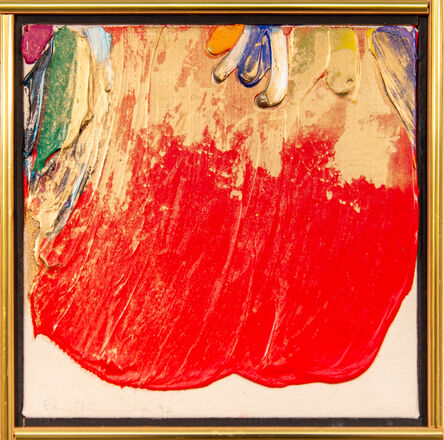 Paul Fournier, ‘Anniversary Red - small, bright, bold, gestural abstract, acrylic on canvas’, 1992