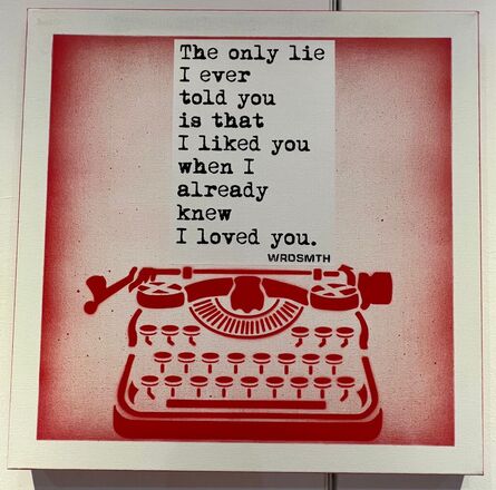 WRDSMTH, ‘The Only Lie -- red canvas’, 2022