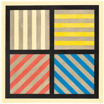 Sol LeWitt, ‘Lines in Four Directions, with Alternating Color and Gray Bands’, 1993