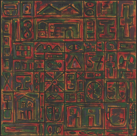 Francisco Matto, ‘Constructivo en rojo y verde (Constructive in Red and Green)’, 1957