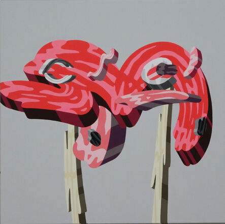 Soichi Yamaguchi, ‘Overlap of paint (red helmets)’, 2019