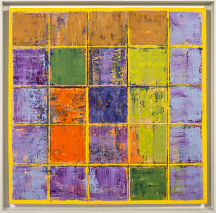 David Sorensen, ‘Kite - bold, bright, colorful, abstract, grid, modernist, oil on canvas’, 1996