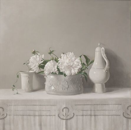Raymond Han, ‘Untitled (Still Life, Decorative Pot with Peonies in Porcelain Planter, Goose Pitcher)’, 1996