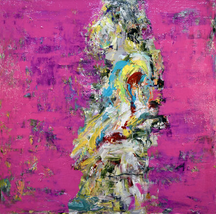 Haleh Mashian, ‘"Magenta 2" - Figurative Colorful Mixed Media Painting by Haleh Mashian’, 2020