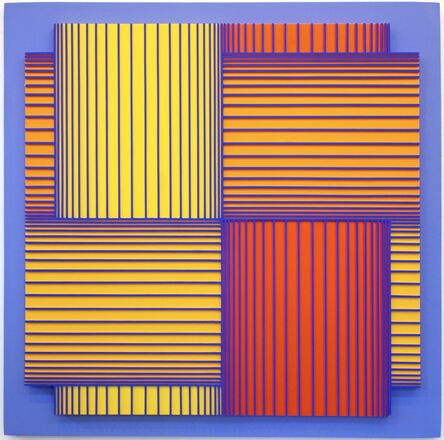 Richard Anuszkiewicz, ‘Translumina – Yellow and Orange on Light Blue (No. 991’, 1992