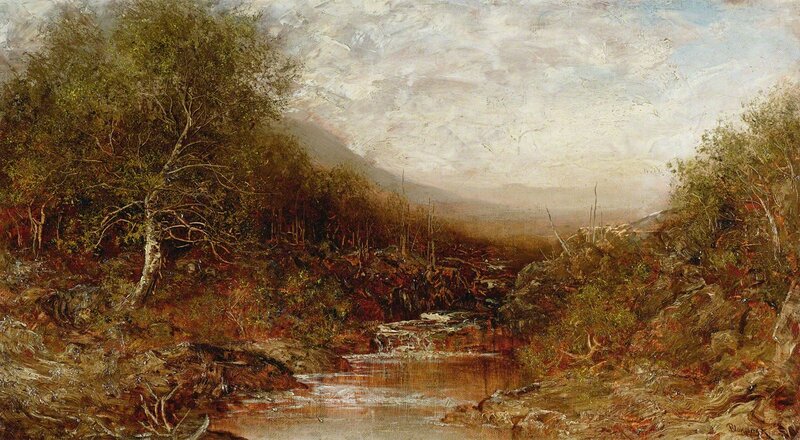 Ralph Albert Blakelock, ‘Autumn Landscape with Stream’, Late 19th century, Painting, Oil on canvas, Questroyal Fine Art