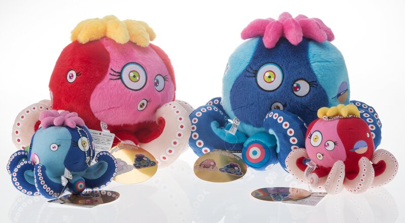 Takashi Murakami, ‘Blue Octopus: Mr. Camo and Red Octopus: Mr. Boiled (Regular and Mini) (set of 4)’, c. 2017, Ephemera or Merchandise, Polyester plushes, Heritage Auctions