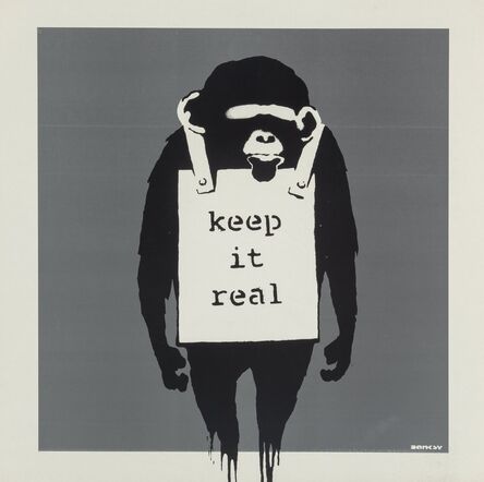 After Banksy, ‘Keep it Real/Laugh Now (Silver)’, 2008