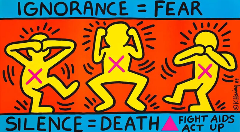 Keith Haring, ‘Keith Haring Ignorance = Fear 1989 (Keith Haring ACT UP)’, Keith Haring Ignorance = Fear 1989 (Keith Haring ACT UP), Posters, Offset lithograph, Lot 180 Gallery