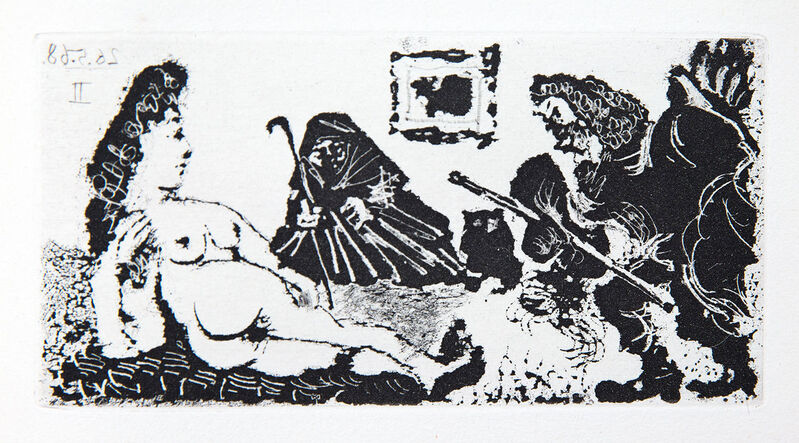 Pablo Picasso, ‘Vieux Beau Saluant Trés Bas une Pupille de la Célestine’, 1968, Print, Etching and aquatint, Goldmark Gallery
