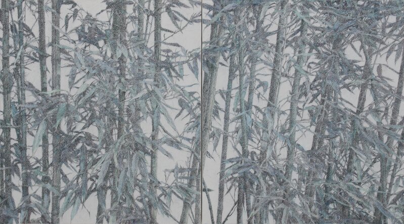 Dou Rongjun 窦荣军, ‘Bamboo’, 2019, Painting, Oil and Pastel on canvas, AROUNDSPACE GALLERY