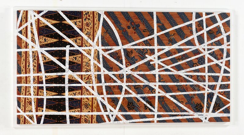 Shinji Ohmaki, ‘Grand Voyage - passage and time 5’, 2014, Painting, Correction fluid, Crystal powder onFabric (Indonesian Batik), Panel, Art Front Gallery