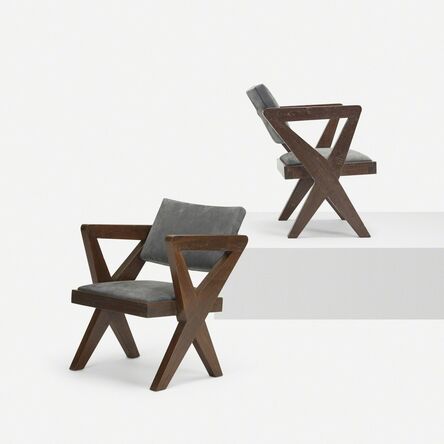 Pierre Jeanneret, ‘Showroom armchairs from the Tagore Theater, Chandigarh, pair’, c. 1961