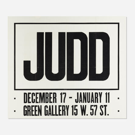 ‘Donald Judd Green Gallery mailer’, 1963