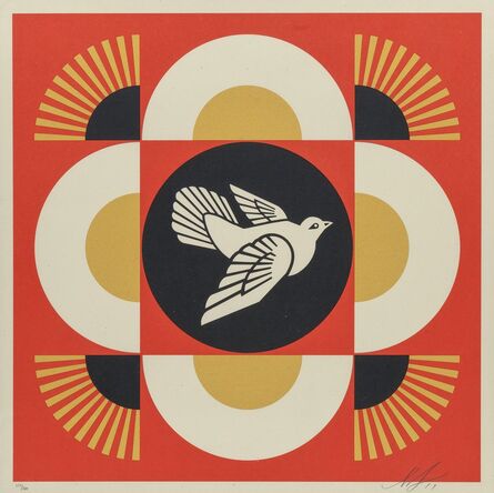 Shepard Fairey, ‘Dove Geometric (Red, Gold, and Cream) (three works)’, 2017