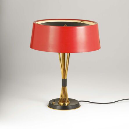 Oscar Torlasco, ‘A brass and lacquered metal table lamp’, 1950 ca.