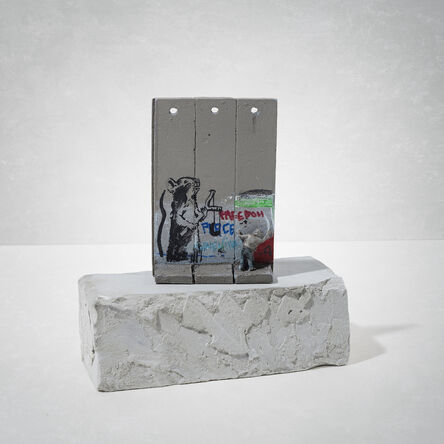 Banksy, ‘Walled Off Hotel - Three-Part Souvenir Wall Section (Slingshot Rat)’