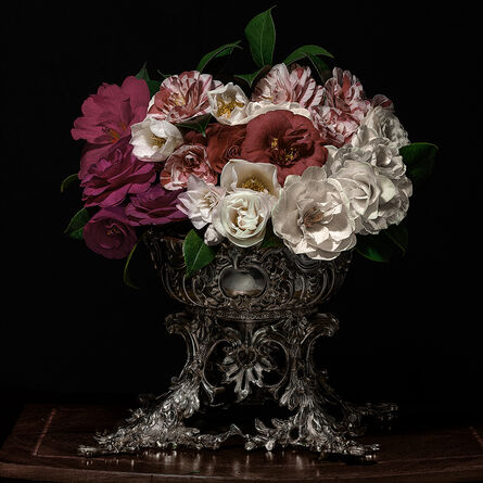 T.M. Glass, ‘Camelias in a Silver Punch Bowl’, 2018