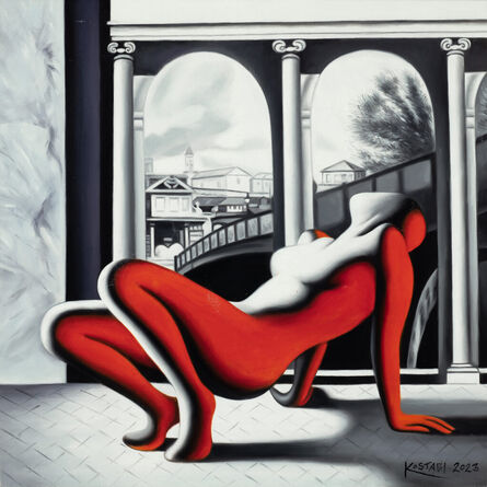 Mark Kostabi, ‘Scarlet Euphoria ’, 2023