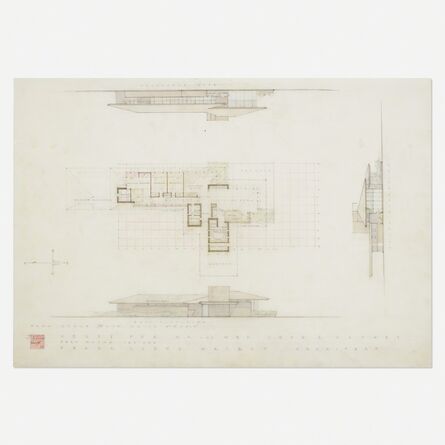Frank Lloyd Wright, ‘Elevation for the John D. Haynes House, Fort Wayne, Indiana’, 1950