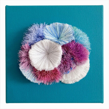 Adele Deloris Riley, ‘Ocean Blooms - Textile Art on Canvas (Pink + White + Fuchsia)’, 2021