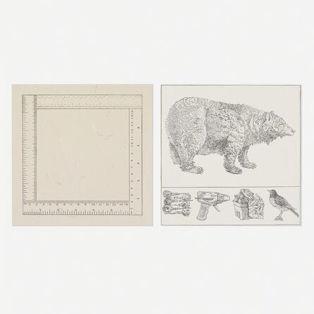 Don Nice, ‘two works from the Rubber Stamp Portfolio’, 1976