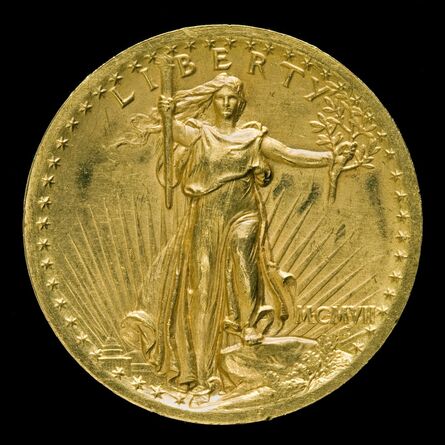 Augustus Saint-Gaudens, ‘"Double Eagle" Twenty Dollar Gold Piece [obverse]’, model 1905, 1907, struck 1907