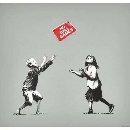 Banksy, ‘No Ball Games - grey’, 2009