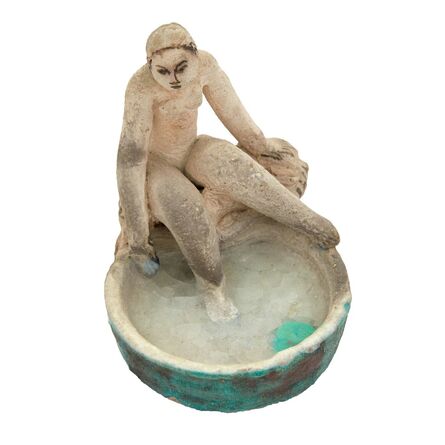 Max Laeuger, ‘Painted and Glazed Earthenware Figure of a Nude Bather’, 1934