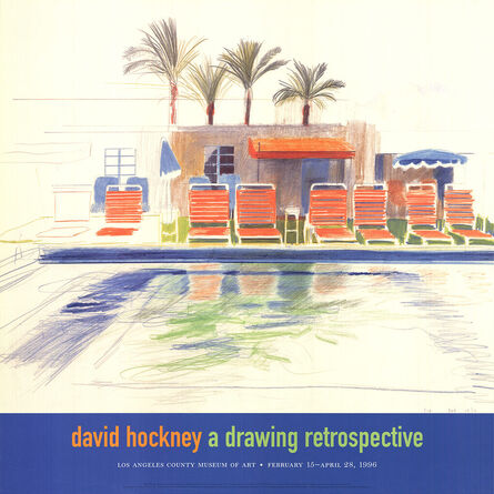 David Hockney, ‘Eight Sunchairs by a Pool’, 1996