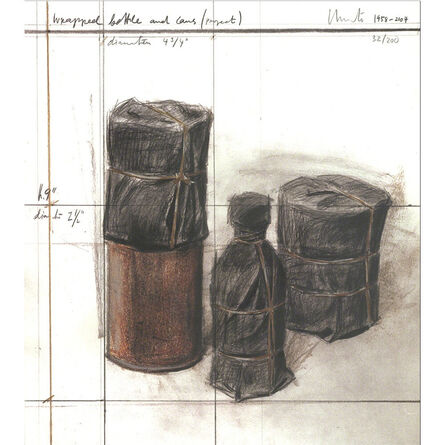 Christo and Jeanne-Claude, ‘Wrapped Bottle and Cans (project)’, 1958