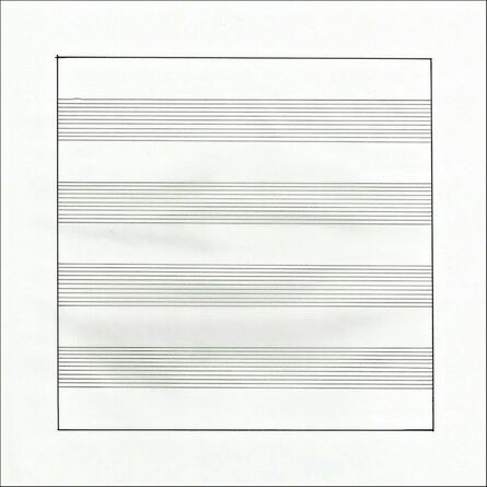 Agnes Martin, ‘Untitled (X) Lithograph on Vellum Parchment, from Stedelijk Museum (Framed)’, 1990