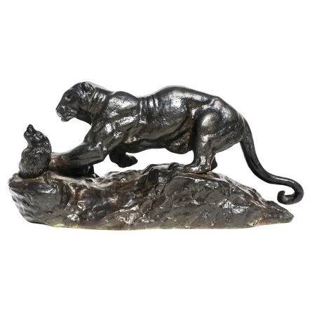 Antoine-Louis Barye, ‘Antoine Louis Barye Panther Attacking A Civet Cat’, ca. 1860
