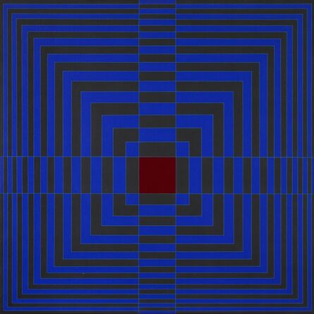 Edna Andrade, ‘Blue Cross With Red (Cruz azul con rojo)’, 1968