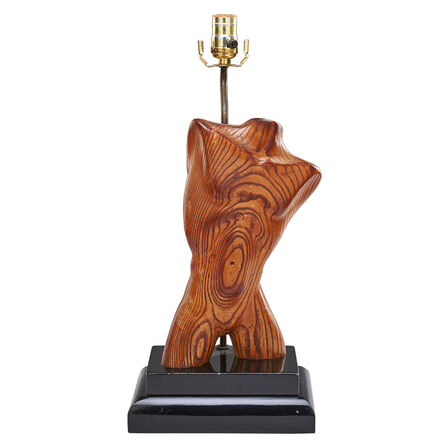 Yasha Heifetz, ‘Table lamp with carved male torso’, 1950s.