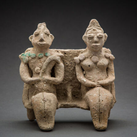Near Eastern, ‘Indus Valley Terracotta Seated Couple’, 2800 BCE-2000 BCE