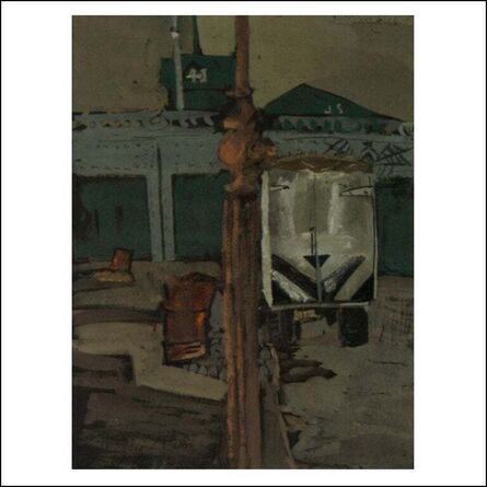 Joseph Solman, ‘"Rail Yard with Carriage" Urban Industrial WPA American Scene Mid-Century Drawing NYC’, ca. 1930a