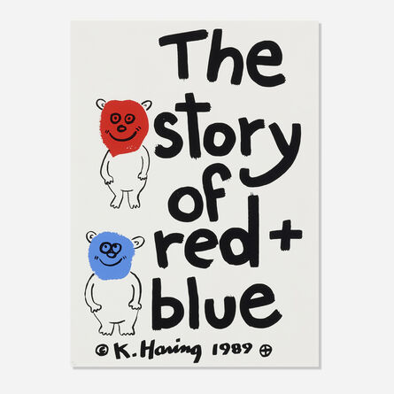 Keith Haring, ‘Cover for The Story of Red and Blue’, 1989