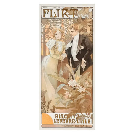 Alphonse Mucha, ‘Alphonse Mucha Flirt Biscuits Lefevre Utile Poster’, 1899