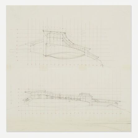 Frank Lloyd Wright, ‘Perspective drawings for the John L. Rayward House, New Canaan, Connecticut’, c. 1955