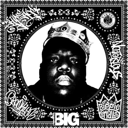 Agent X, ‘Notorious B.I.G (Black & White) (50 Years, Hip Hop, Rap, Iconic, Artist, Musician, Rapper, Anniversary, Legend, Pop Art)’, 2023