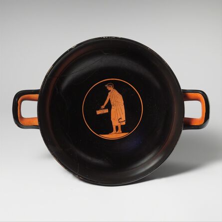 Attributed to the painter of Munich 2660, ‘Kylix depicting schoolboy with wooden tablets’, ca. 460 BCE