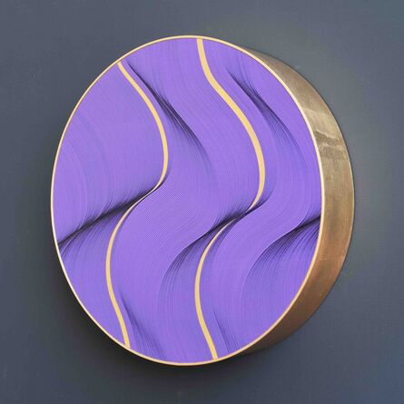 Roberto lucchetta, ‘Golden waves 2024 - geometric abstract painting’, 2024