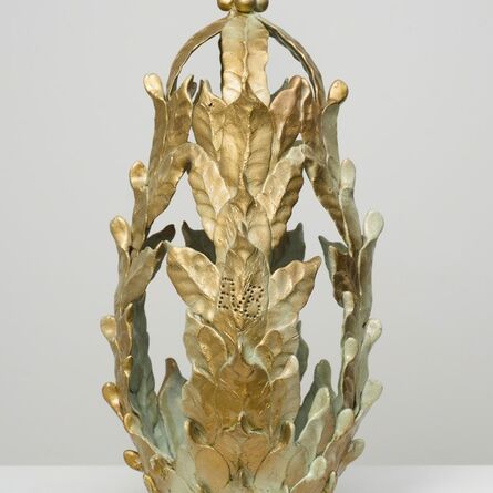 Eugene Von Bruenchenhein, ‘Untitled (Green and gold closed-top vessel)’, n.d.