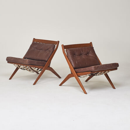 Dux, ‘Pair of scissor lounge chairs’, 1950s/60s