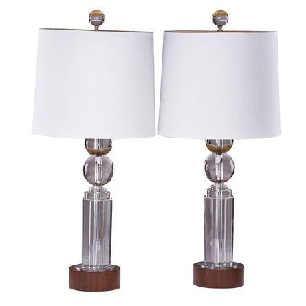 Style of Jacques Adnet, ‘Pair of table lamps’, mid to late 20th C.
