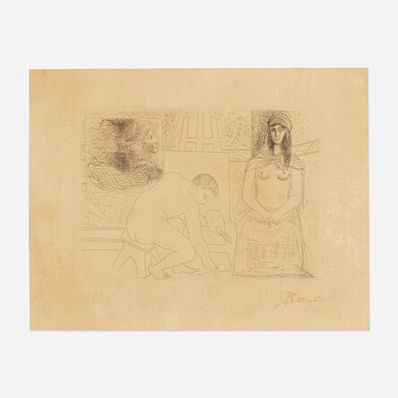 Pablo Picasso, ‘Peintre ramassant son Pinceau (from the Le Chef D'Oeuvre Inconnu suite)’, 1927