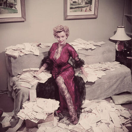 Slim Aarons, ‘Fan Mail, 1952: Marilyn Monroe sorts out her fan mail shortly after her film “The Asphalt Jungle” had been released, Beverly Hills’, 1952