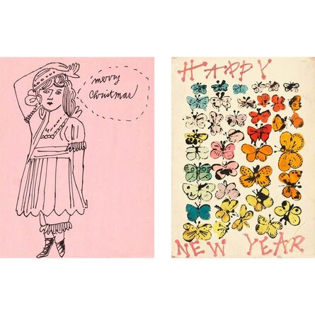 Andy Warhol, ‘MERRY CHRISTMAS; HAPPY NEW YEAR’, circa 1955